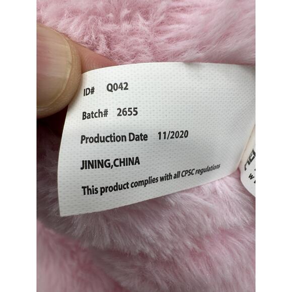 Kellytoy Bee Happy Pink Bunny Rabbit Plush 11” Stuffed Animal W/ Ribbon Bow - Picture 12 of 13